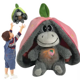 Baby Plush Doll Breathing Donkey Soothing Sleep Playmate for Kids Music Sleeping Companion Sound Light Doll Toy Gifts for Newbor