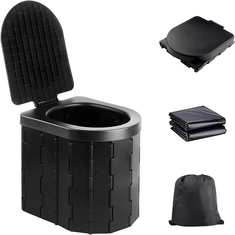 Portable Toilet Easy Folding Outdoor Camping Toilet Travel Emergency Toilet