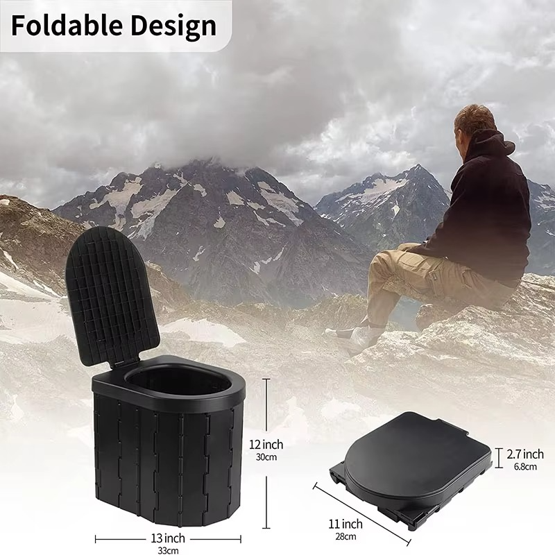 Portable Toilet Easy Folding Outdoor Camping Toilet Travel Emergency Toilet