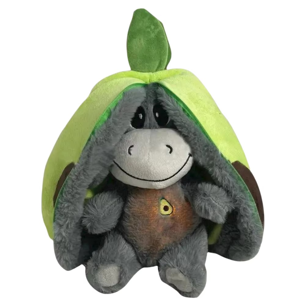 Baby Plush Doll Breathing Donkey Soothing Sleep Playmate for Kids Music Sleeping Companion Sound Light Doll Toy Gifts for Newbor