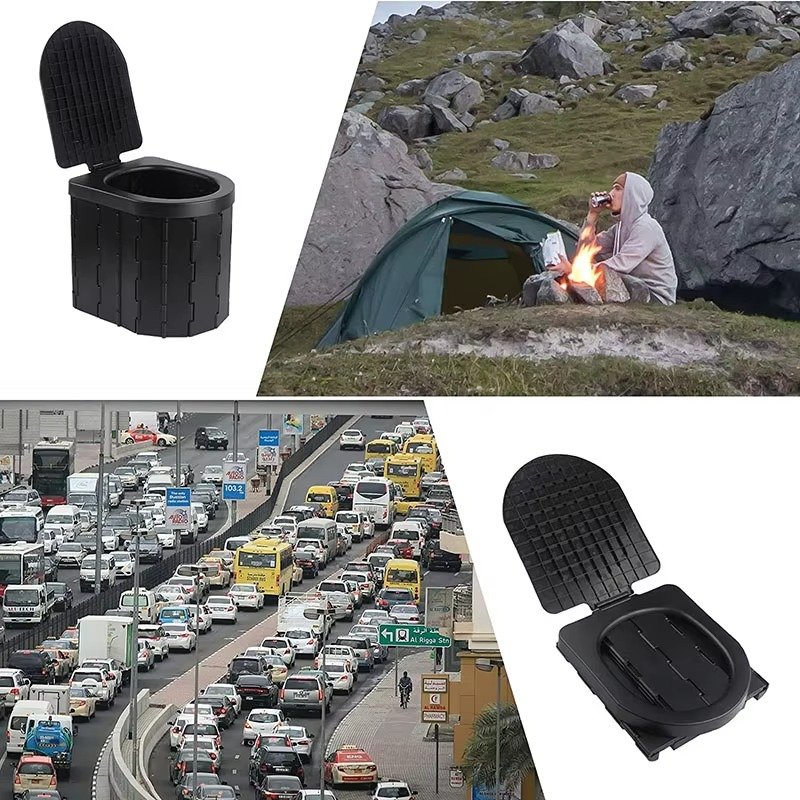 Portable Toilet Easy Folding Outdoor Camping Toilet Travel Emergency Toilet