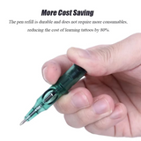 10pcs Tattoo Integrated Ballpoint Pen Disposable 5 Colors Universal Tattoo Drawing Practice Cartridge Needles for Rotary Machine