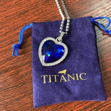 Titanic Heart Of The Ocean Necklace + Velvet Bag