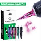 10pcs Tattoo Integrated Ballpoint Pen Disposable 5 Colors Universal Tattoo Drawing Practice Cartridge Needles for Rotary Machine
