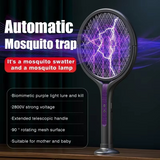 Multi Functional 2-in-1 Mosquito Killer Lamp Angle Retractable Mosquito Swatter USB Rechargeable Mosquito Swatter Bat Swatter