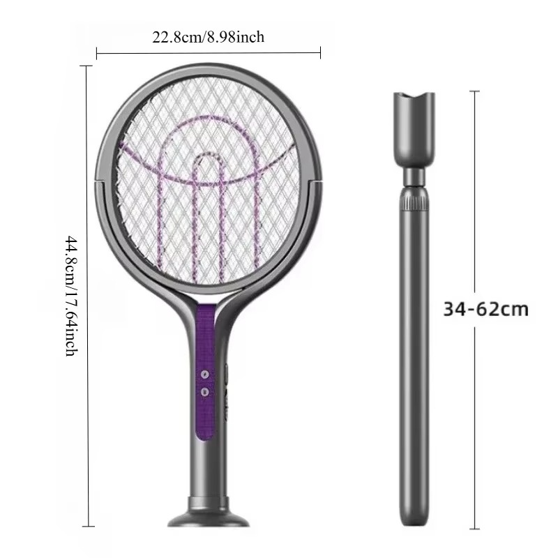 Multi Functional 2-in-1 Mosquito Killer Lamp Angle Retractable Mosquito Swatter USB Rechargeable Mosquito Swatter Bat Swatter