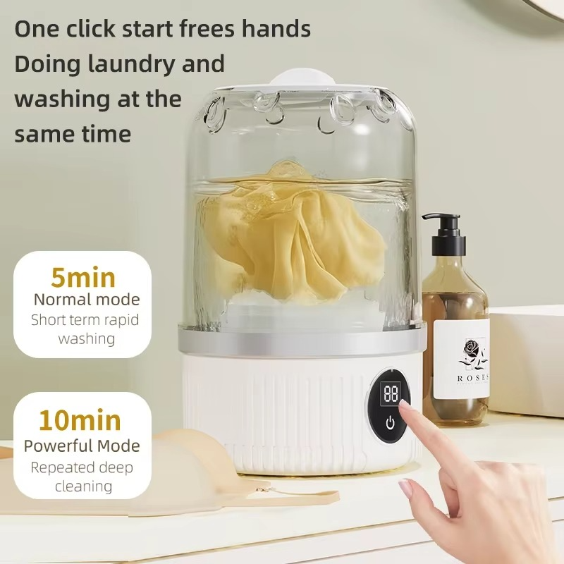 Wireless washing machine portable underwear cleaner 1L mini Socks Washing Machine Dehydratable Laundry Bucket