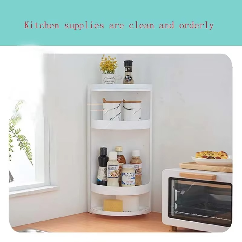 Bathroom Corner Storage Rack Kitchen Bathroom Rotary Storage Rack Washing Table Triangle Arrangement Rack