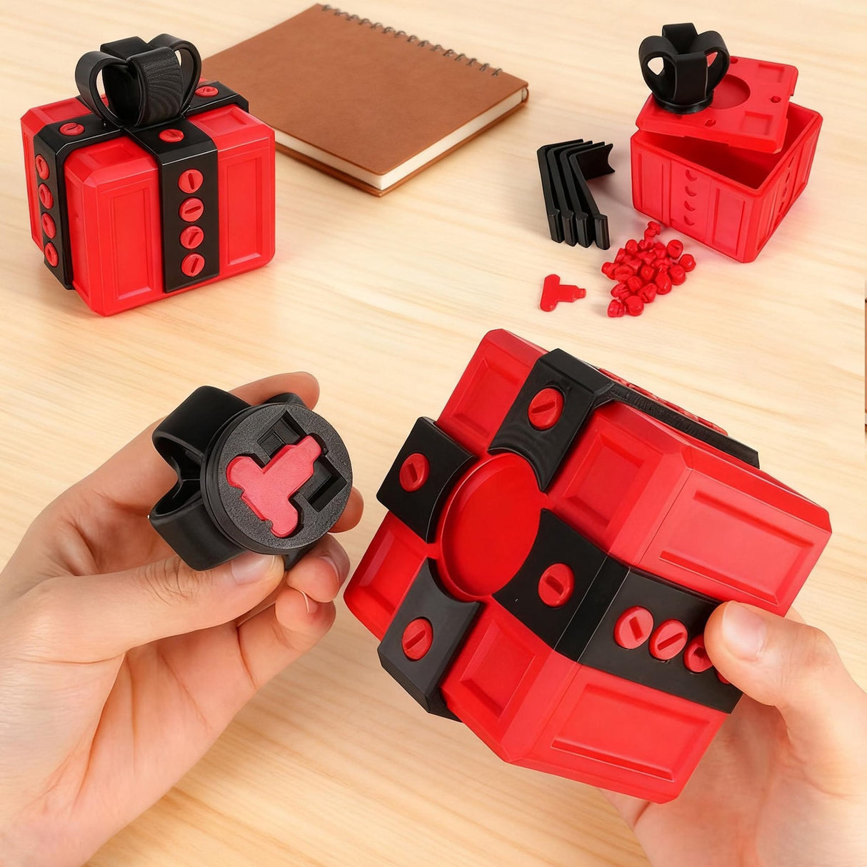 The Annoying Present with Middle Finger in A Box Gift Box with Screws Prank Surprise Pop-Up Novelty Funny Gifts for Adult Toys