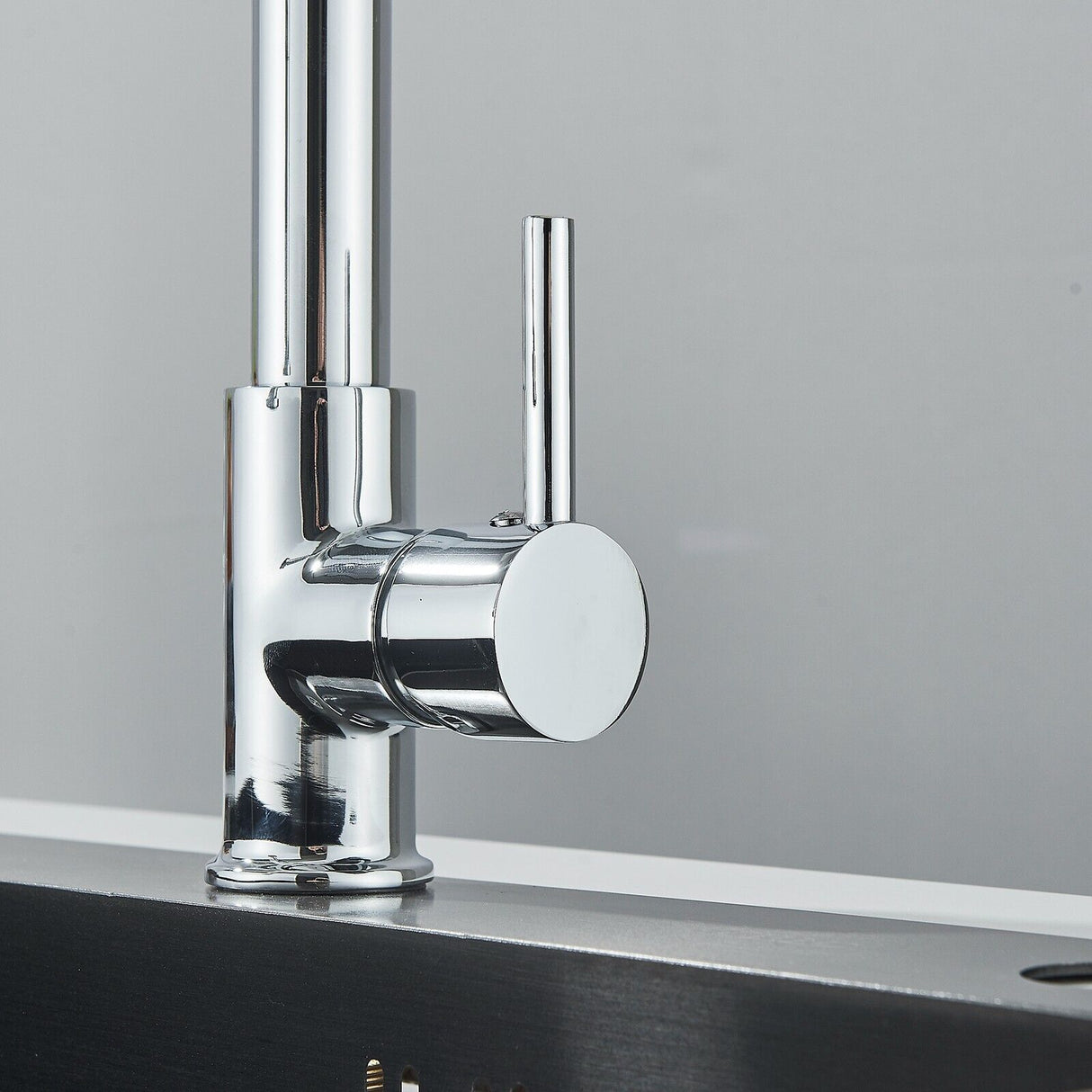 Chrome Kitchen Sink Mixer Taps Pull Out 360° Swivel Laundry Faucet Silver