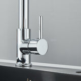 Chrome Kitchen Sink Mixer Taps Pull Out 360° Swivel Laundry Faucet Silver