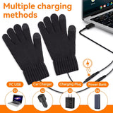Electric Heated Gloves USB Rechargeable Touch Screen Warm Thermal Gloves Winter