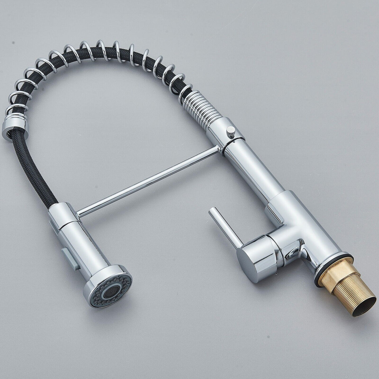 Chrome Kitchen Sink Mixer Taps Pull Out 360° Swivel Laundry Faucet Silver