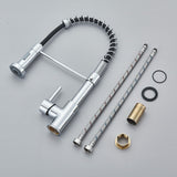 Chrome Kitchen Sink Mixer Taps Pull Out 360° Swivel Laundry Faucet Silver