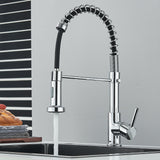 Chrome Kitchen Sink Mixer Taps Pull Out 360° Swivel Laundry Faucet Silver