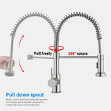 Chrome Kitchen Sink Mixer Taps Pull Out 360° Swivel Laundry Faucet Silver
