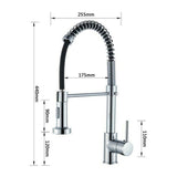 Chrome Kitchen Sink Mixer Taps Pull Out 360° Swivel Laundry Faucet Silver