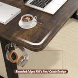 Electric Standing Desk Adjustable Sit Stand Computer Desk Walnut 140cm