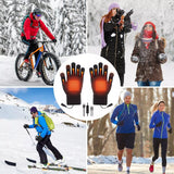 Electric Heated Gloves USB Rechargeable Touch Screen Warm Thermal Gloves Winter