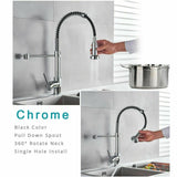 Chrome Kitchen Sink Mixer Taps Pull Out 360° Swivel Laundry Faucet Silver