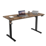 Electric Standing Desk Adjustable Sit Stand Computer Desk Walnut 140cm