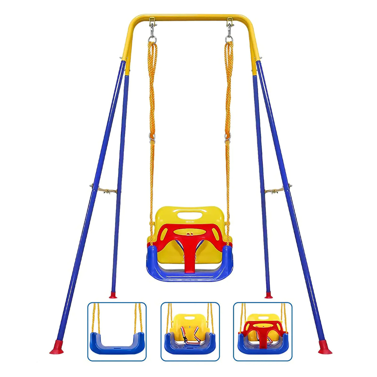 Toddler Swing 3-in-1 Swing Sets for Backyard Baby Swing Outdoor/Indoor Toddler Swing Set Suitable for Aged 6 Months to 10 Years Old