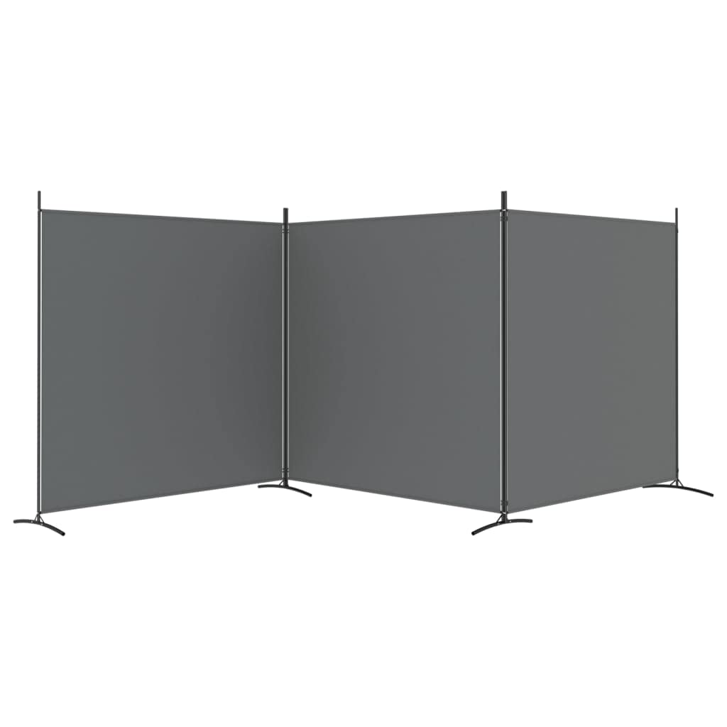 3-Panel Room Divider Living Room Bedroom Partition Privacy Protection Screen Room Separator Folding Dressing Wall Anthracite Fabric