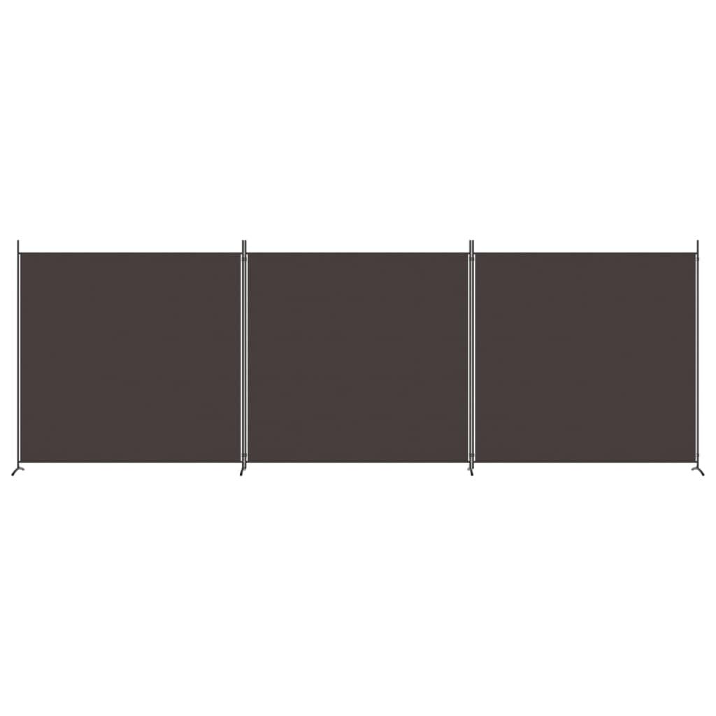 3-Panel Room Divider Living Room Bedroom Partition Privacy Protection Screen Room Separator Folding Dressing Wall Brown Fabric