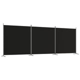 3-Panel Room Divider Living Room Bedroom Partition Privacy Protection Screen Room Separator Folding Dressing Wall Black Fabric