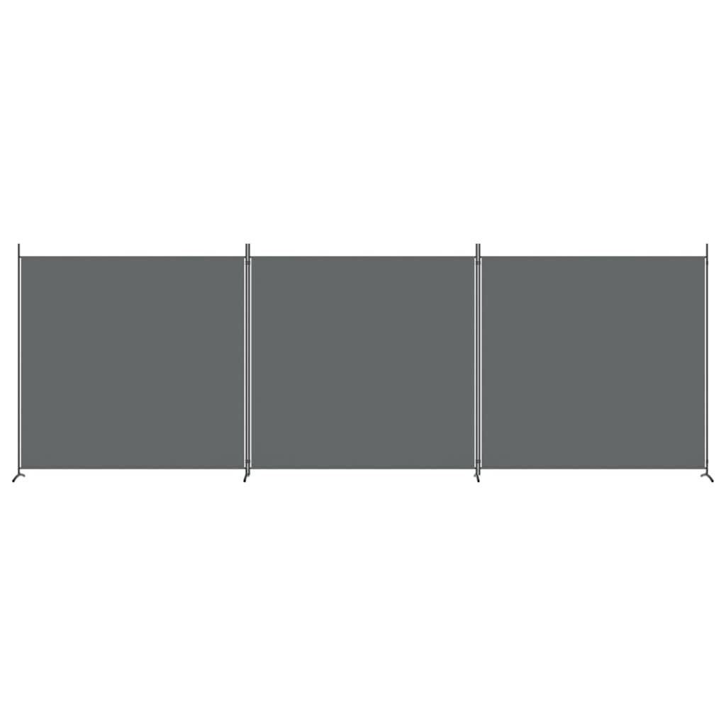 3-Panel Room Divider Living Room Bedroom Partition Privacy Protection Screen Room Separator Folding Dressing Wall Anthracite Fabric
