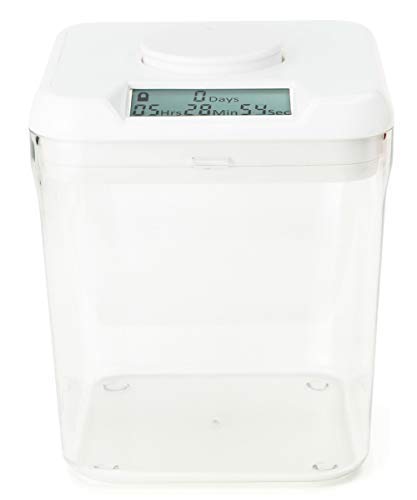 Kitchen Safe Time Locking Container (Medium), Timed Lock Box for Cell Phones, Snacks, and other unwanted temptations (White Lid Clear Base)
