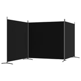 3-Panel Room Divider Living Room Bedroom Partition Privacy Protection Screen Room Separator Folding Dressing Wall Black Fabric