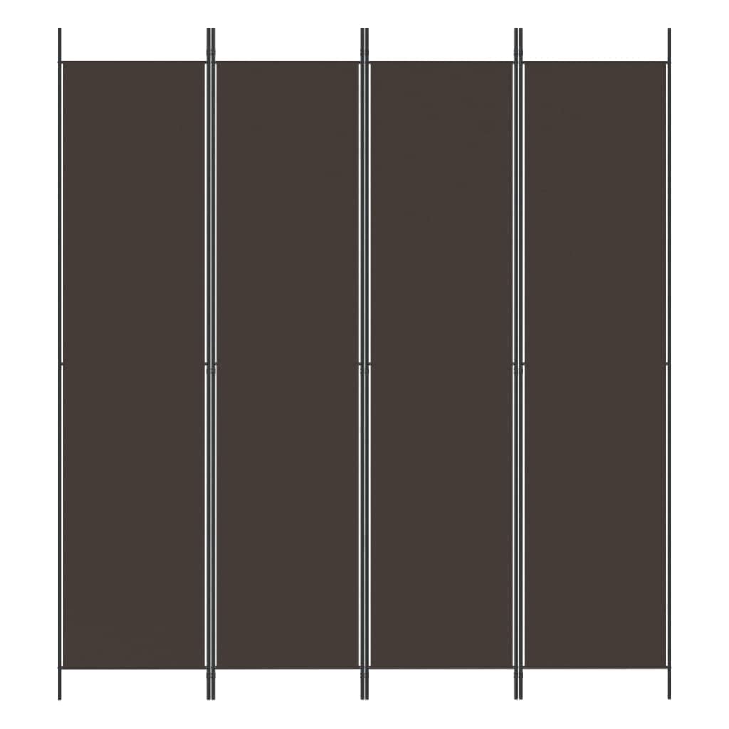 4-Panel Room Divider Living Room Bedroom Partition Privacy Protection Screen Room Separator Folding Dressing Wall Brown Fabric