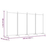 4-Panel Room Divider Living Room Bedroom Partition Privacy Protection Screen Room Separator Folding Dressing Wall Black Fabric