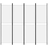 4-Panel Room Divider Living Room Bedroom Partition Privacy Protection Screen Room Separator Folding Dressing Wall White Fabric