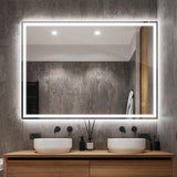 LED Mirror w Bluetooth Speaker 80cm, Anti-Fog, Smart Touch, Explosion-Proof Function, Waterproof Light, Rectangle