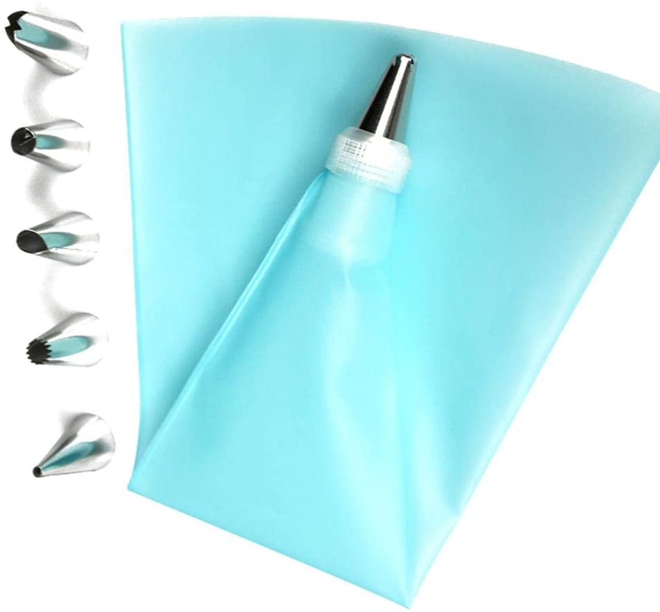 Cream Pastry Bag Icing Tips + Stainless Steel Piping Nozzle + Coupler 8PCS/Set