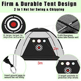 Golf Net, 10x7x3ft Golf Hitting Practice Nets Kit | with 2 Golf Training Mats, Including One for Swing Detection | Target Cloth, 15 Golf Tees, 12 Golf Balls | Driving Range for Backyard & Indoor