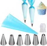 Cream Pastry Bag Icing Tips + Stainless Steel Piping Nozzle + Coupler 8PCS/Set