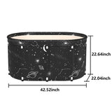 Portable Bathtub Foldable Soaking Bath Tub Thickening to Keep Temperature, Freestanding Bathtub for Adults, Home Bathroom Spa Hot Ice Bath Easy to Install, 43"x 25"x 20", Black