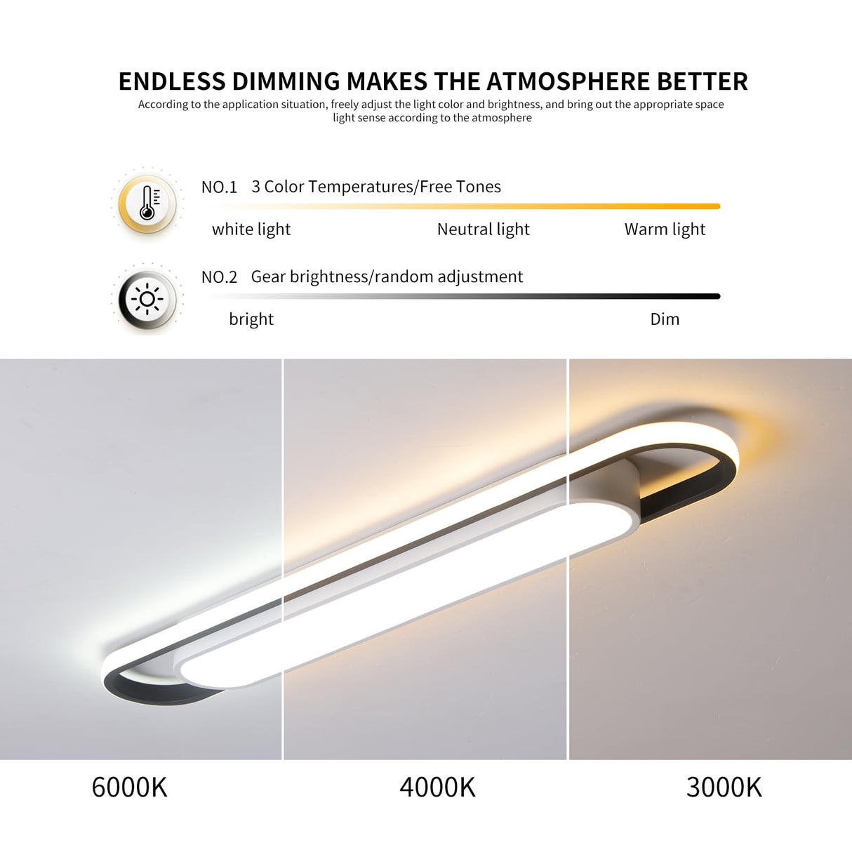 Modern LED Ceiling Light,28.3" Flush Mount Ceiling Lamp,50W Dimmable Metal Ceiling Chandelier Lighting Fixture for Living Room Bedroom Dining Room Office Hallway Aisle