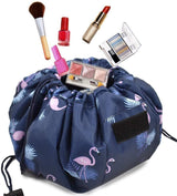 Portable Lazy Drawstring Makeup Bag (Flamingo)
