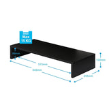 Monitor Stand Wood PC Laptop Computer Screen Riser Desk with Keyboard Storage Space 54 x 25cm