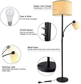 LED Floor Lamp for Reading, Standing Lamp with Adjustable Side Light
