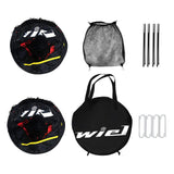 Pop Up Soccer Goals, Set of 2 Portable Kids Soccer Nets for Backyard Training and Team Game, 48x32 Inches Foldable Red/Black Goal Set with Carry Bag Includes Mesh Ball Compartment