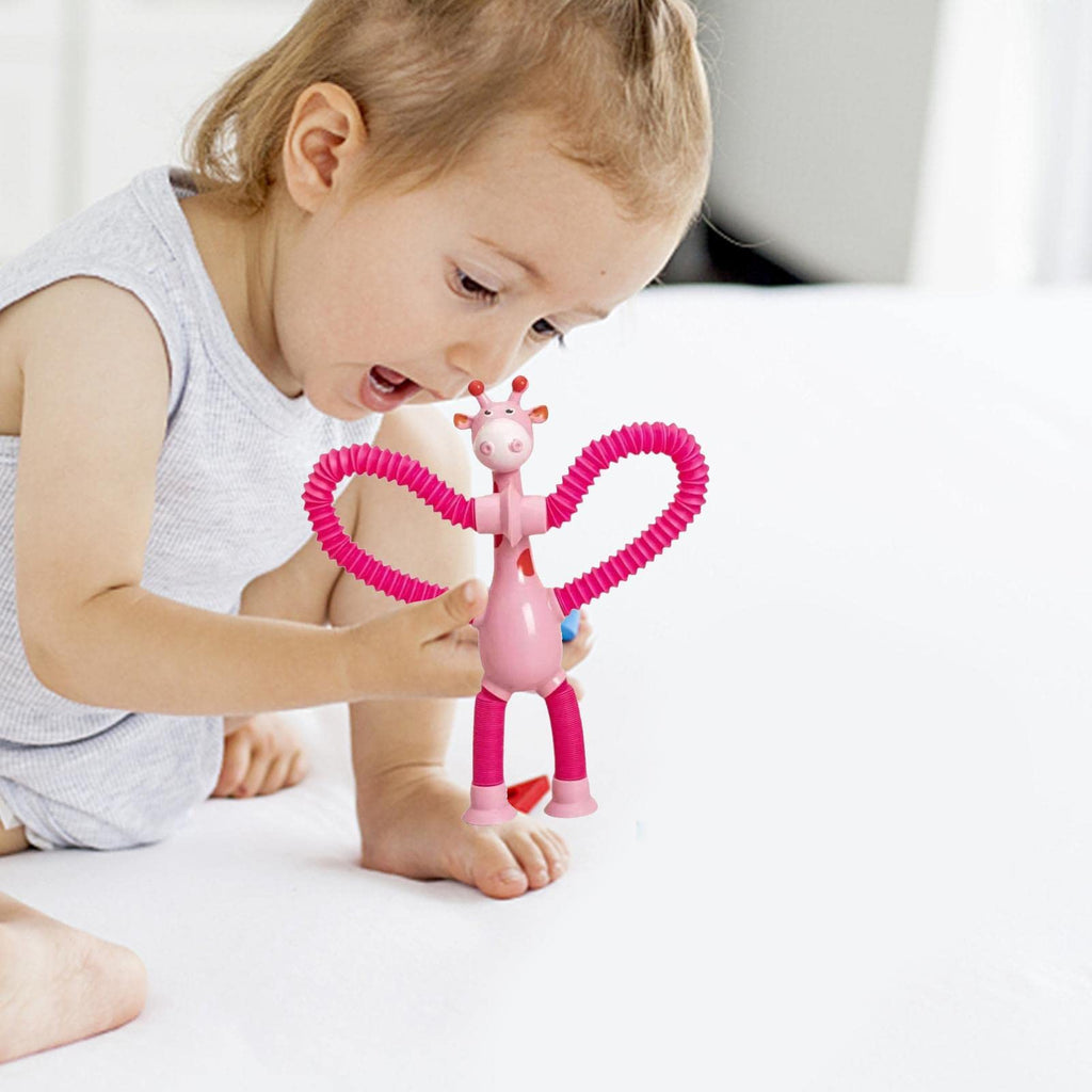 Pop Tubes Fidgets Toy Set,4Pcs Giraffe Pop Tube Sensory Toys,Telescopi