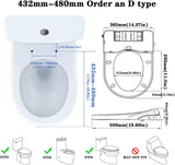 Non Electric Bidet Seat Toilet Seat with Self Cleaning Dual Nozzles Separated Rear & Feminine Cleaning Natural Water Spray, Soft Closed Toilet Seat, Easy DIY Installation (D Shape)