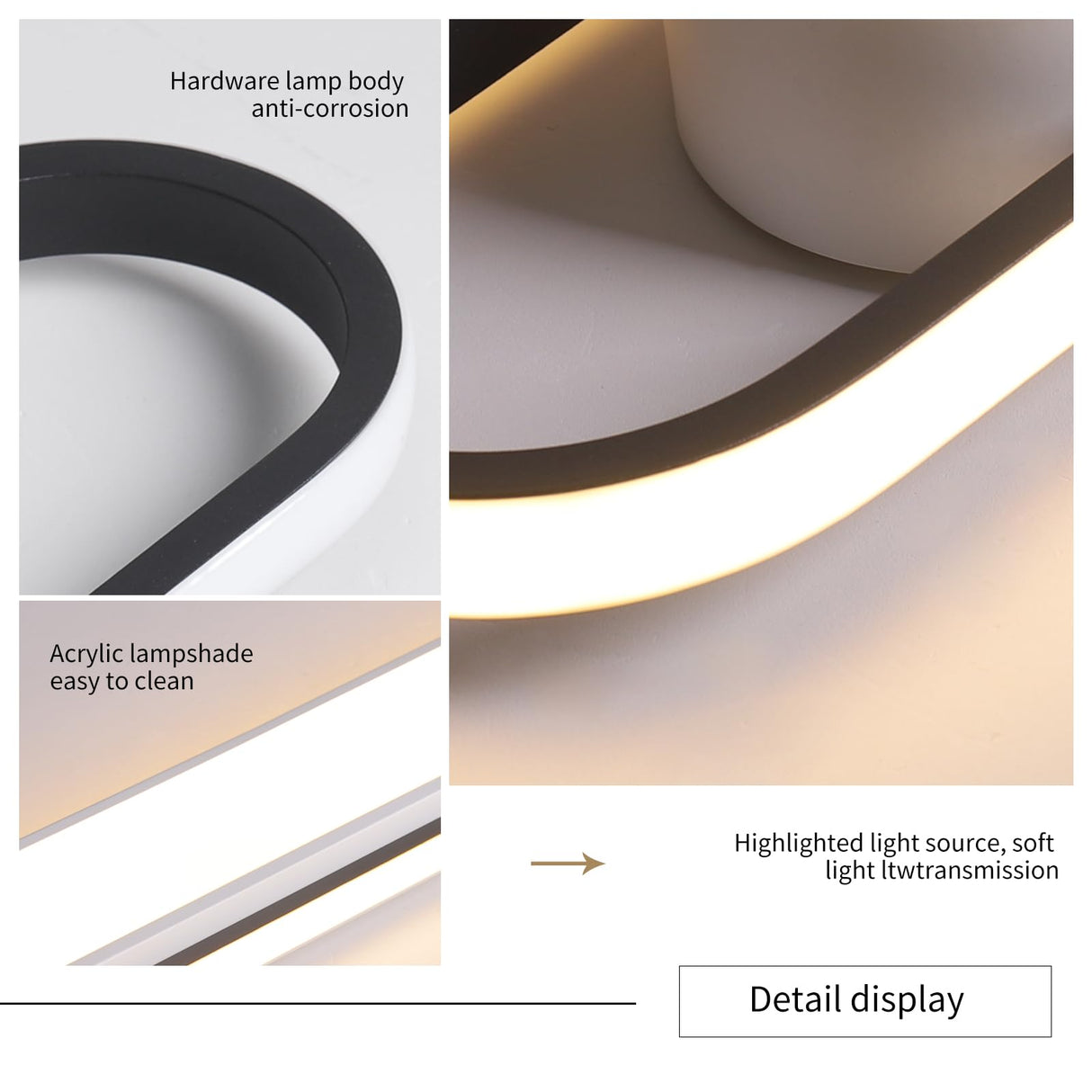 Modern LED Ceiling Light,28.3" Flush Mount Ceiling Lamp,50W Dimmable Metal Ceiling Chandelier Lighting Fixture for Living Room Bedroom Dining Room Office Hallway Aisle