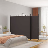 3-Panel Room Divider Living Room Bedroom Partition Privacy Protection Screen Room Separator Folding Dressing Wall Brown Fabric