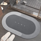 Absorbent Bath Mat, Premium Bathroom Floor Mats Soft Carpet, Anti-Slip Diatom Mat, Slip-Resistant Bathing Room Rug, Quick Drying Mat Rug Doormat for Bathroom Toilet Kitchen (Gray Oval (40*60cm))